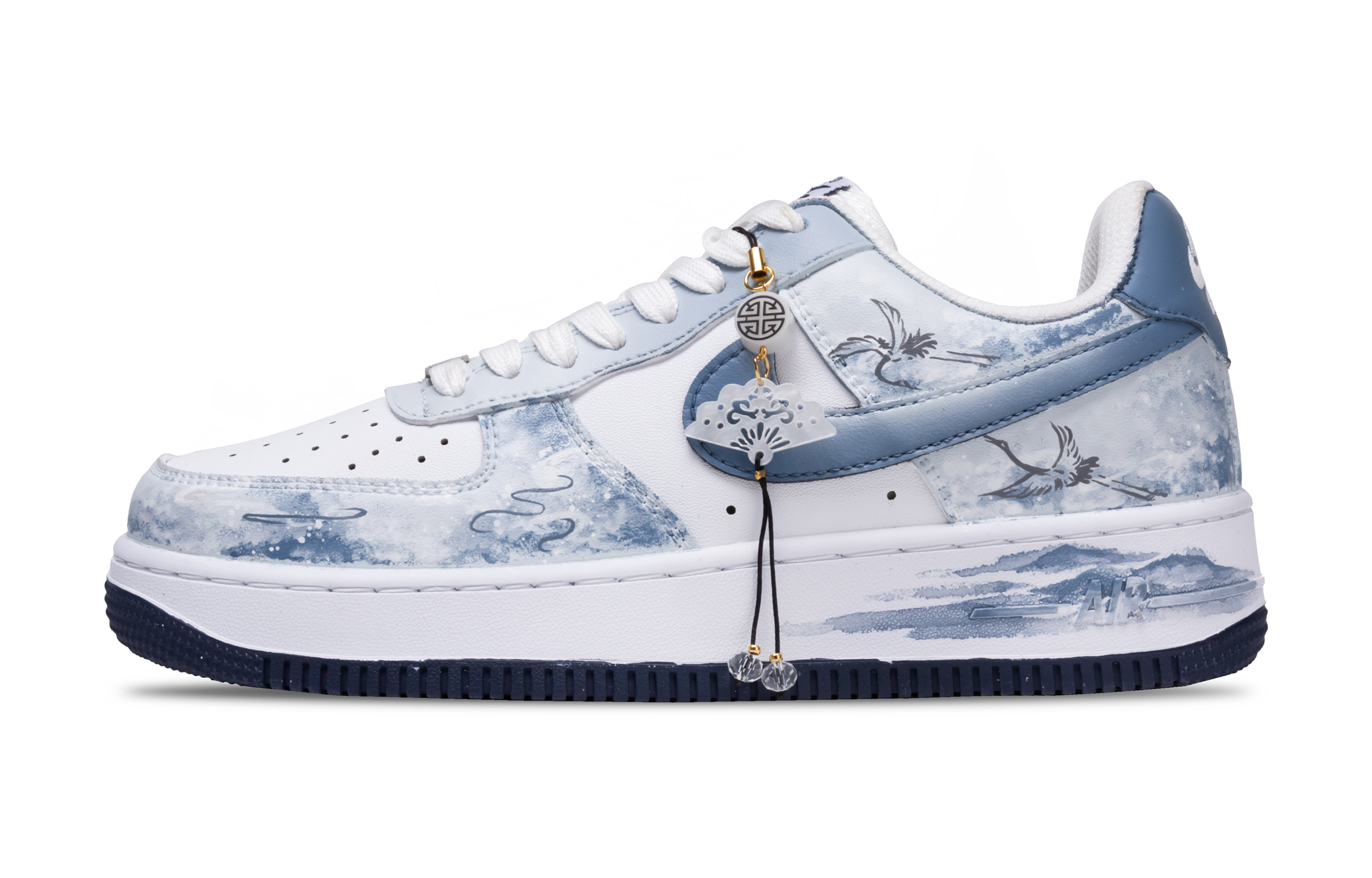 

Nike Кроссовки Air Force 1 Cloud Twin Knot Sea Slip с низким верхом для скейтборда, мужские, светло-синие