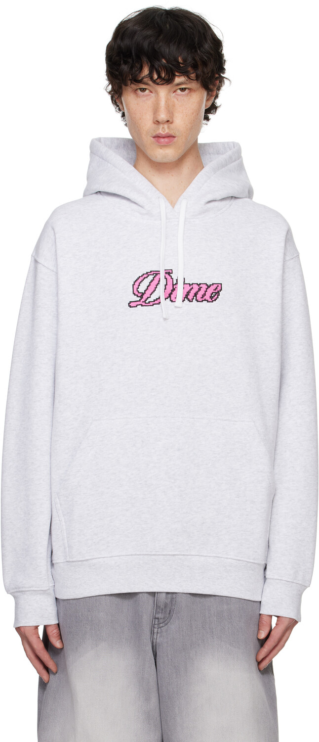 

Толстовка с капюшоном Grey Pixel Cursive Dime, Ash