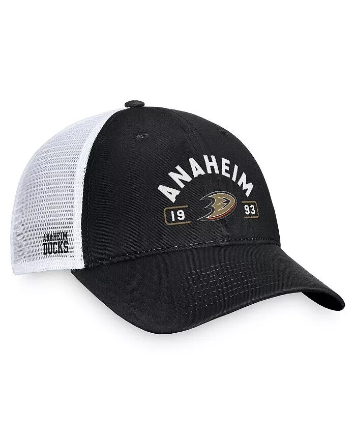 

Мужская черно-белая регулируемая кепка Anaheim Ducks Free Kick Trucker Fanatics