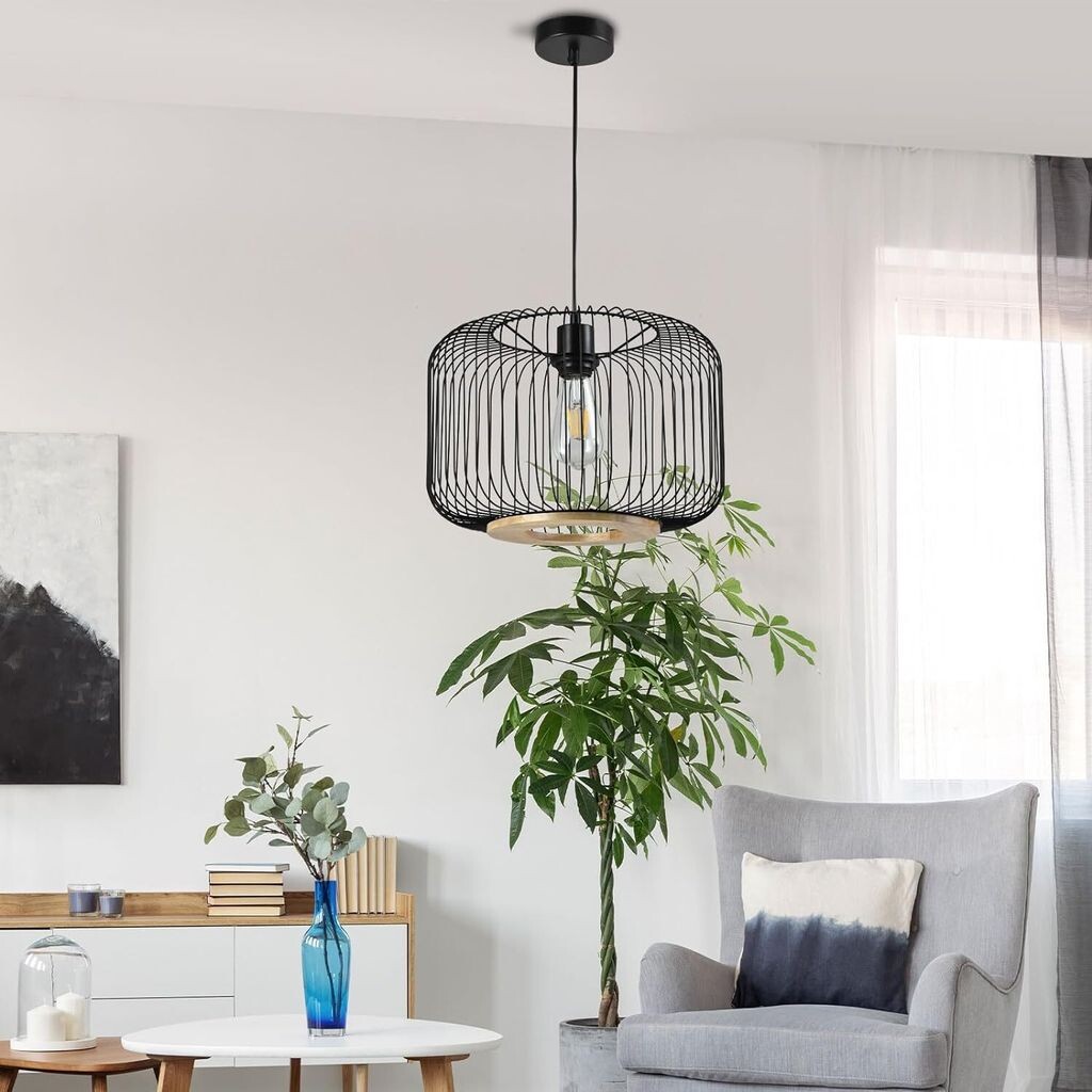 

Подвесной светильник LQWELL, черный, подвесной светильник в стиле ретро E27 Vertigo Lamp, люстра с регулируемой высотой, макс. 60 Вт [класс энергопотребления A]