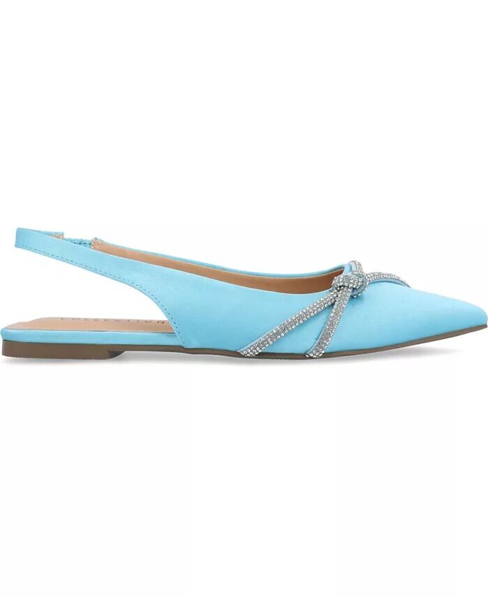 Женские туфли Rebbel Rhinestone Knot Slingback Flats Journee Collection, синий — фото 2