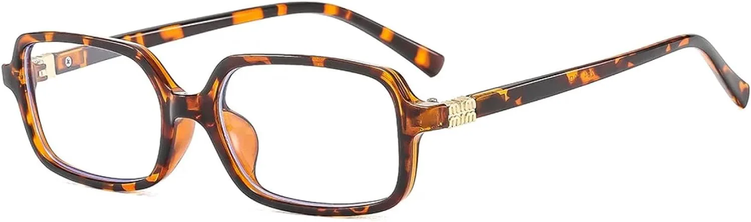 

Модные прямоугольные солнцезащитные очки для женщин и мужчин, маленькие черные солнцезащитные очки-маски, винтажные очки «кошачий глаз» TKKTLLT, Leopard Clear