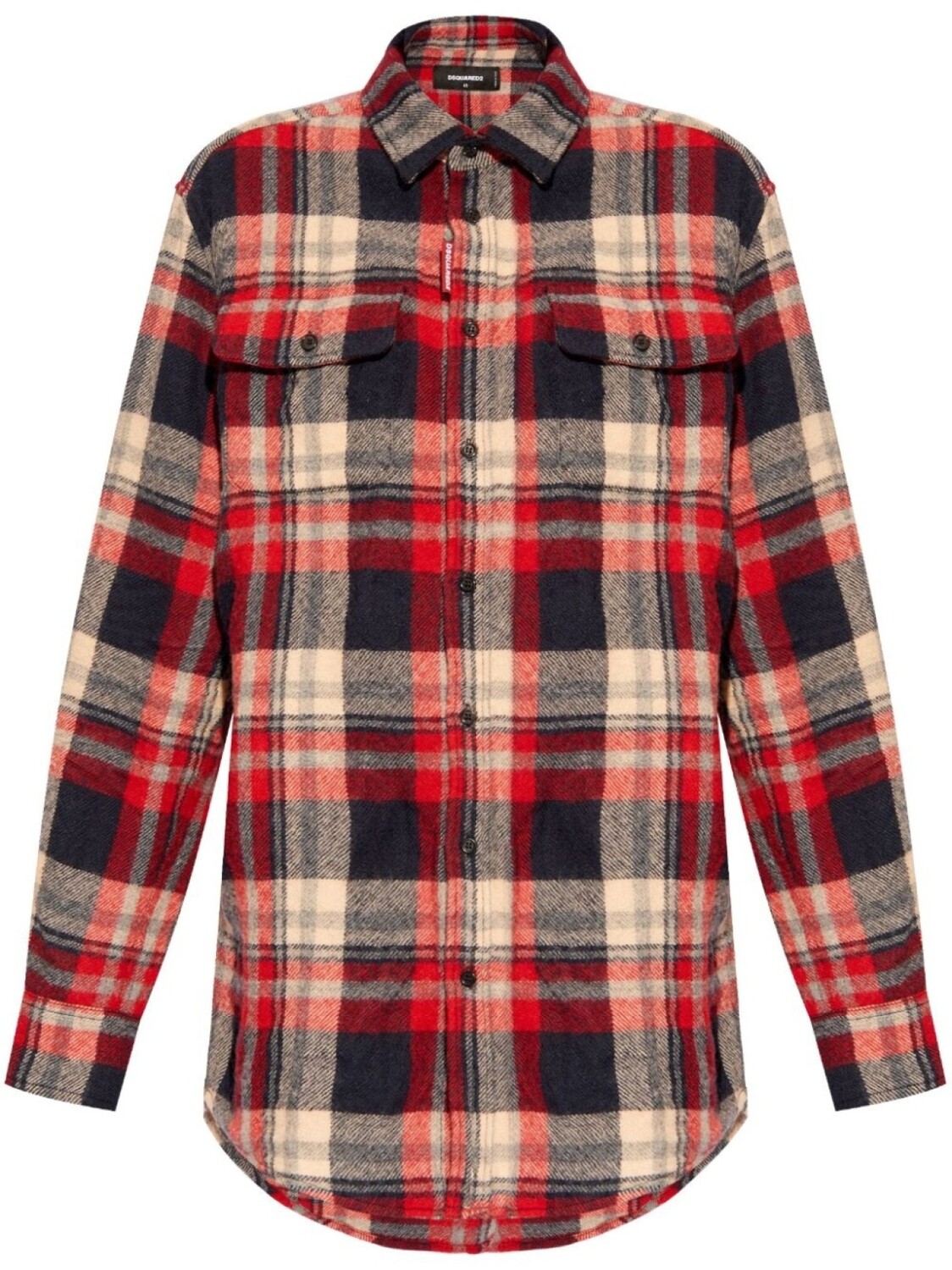 

Dsquared2 рубашка из вирджинской шерсти в клетку, красный
