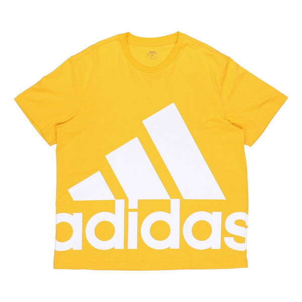 

Футболка sports round neck casual alphabet short sleeve yellow Adidas, желтый