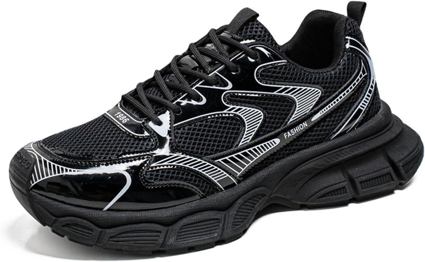 

Мужские кроссовки Netehadi на платформе с объемной шнуровкой, в стиле Y2K, с круглым носком, для тренировок, спорта и повседневной носки, противоскользящие, для тенниса и ходьбы, черный