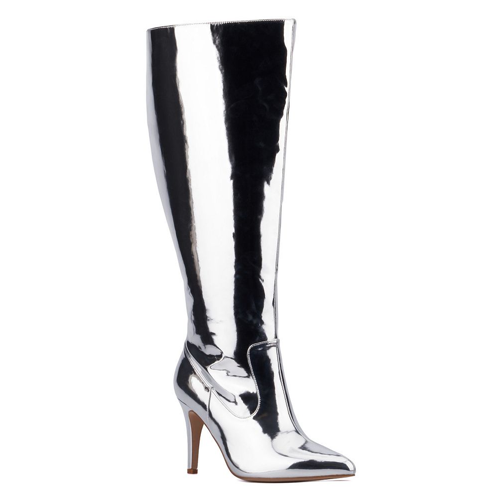 

Мода на фигуру: женские сапоги до колена широкой ширины Lisette Fashion to Figure, цвет Silver Metallic