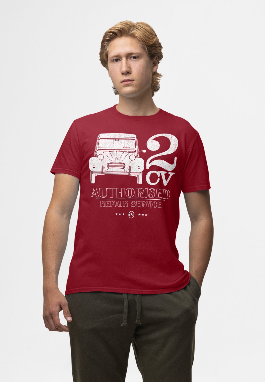 

Футболка с принтом CITROEN CV AUTHORISED REPAIR SERVICE LOGO Henry Tiger, темно-красный