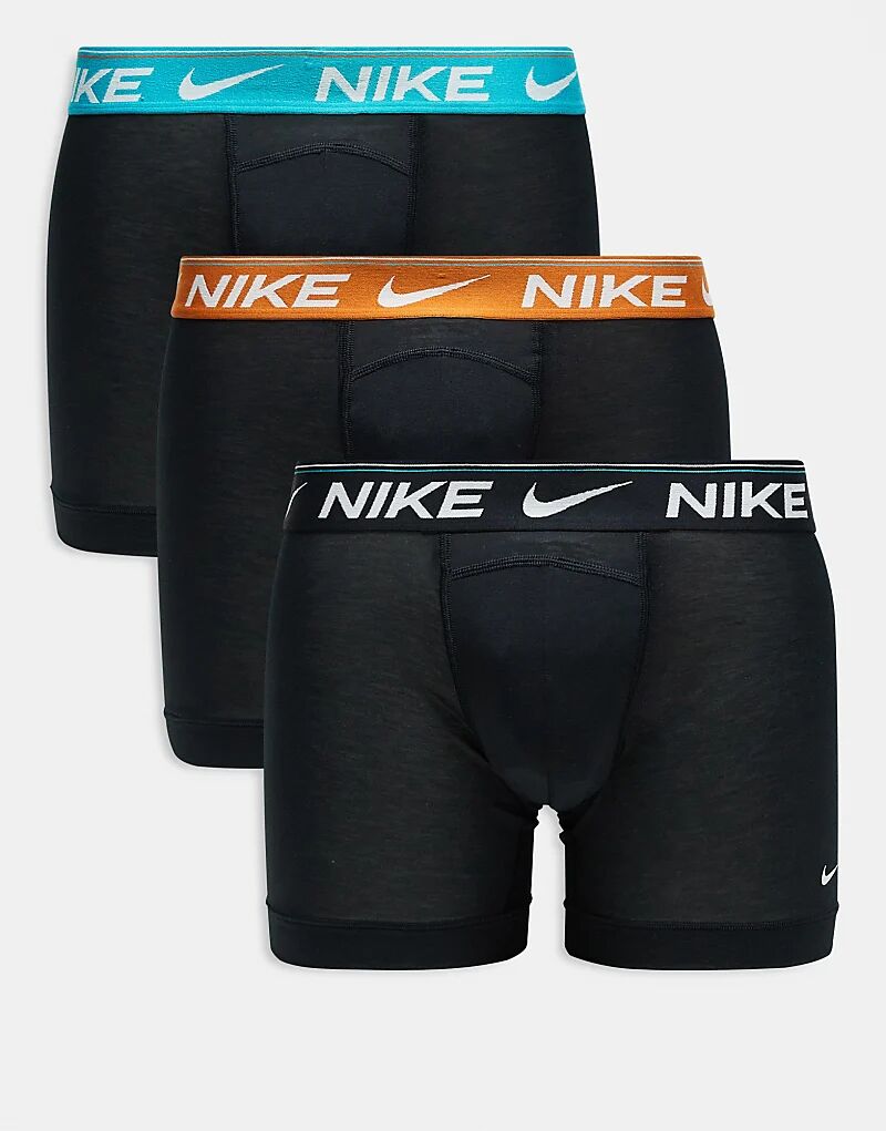 

Комплект из 3 пар трусов-боксеров Nike Dri-Fit Ultra Comfort черного цвета с контрастными поясами