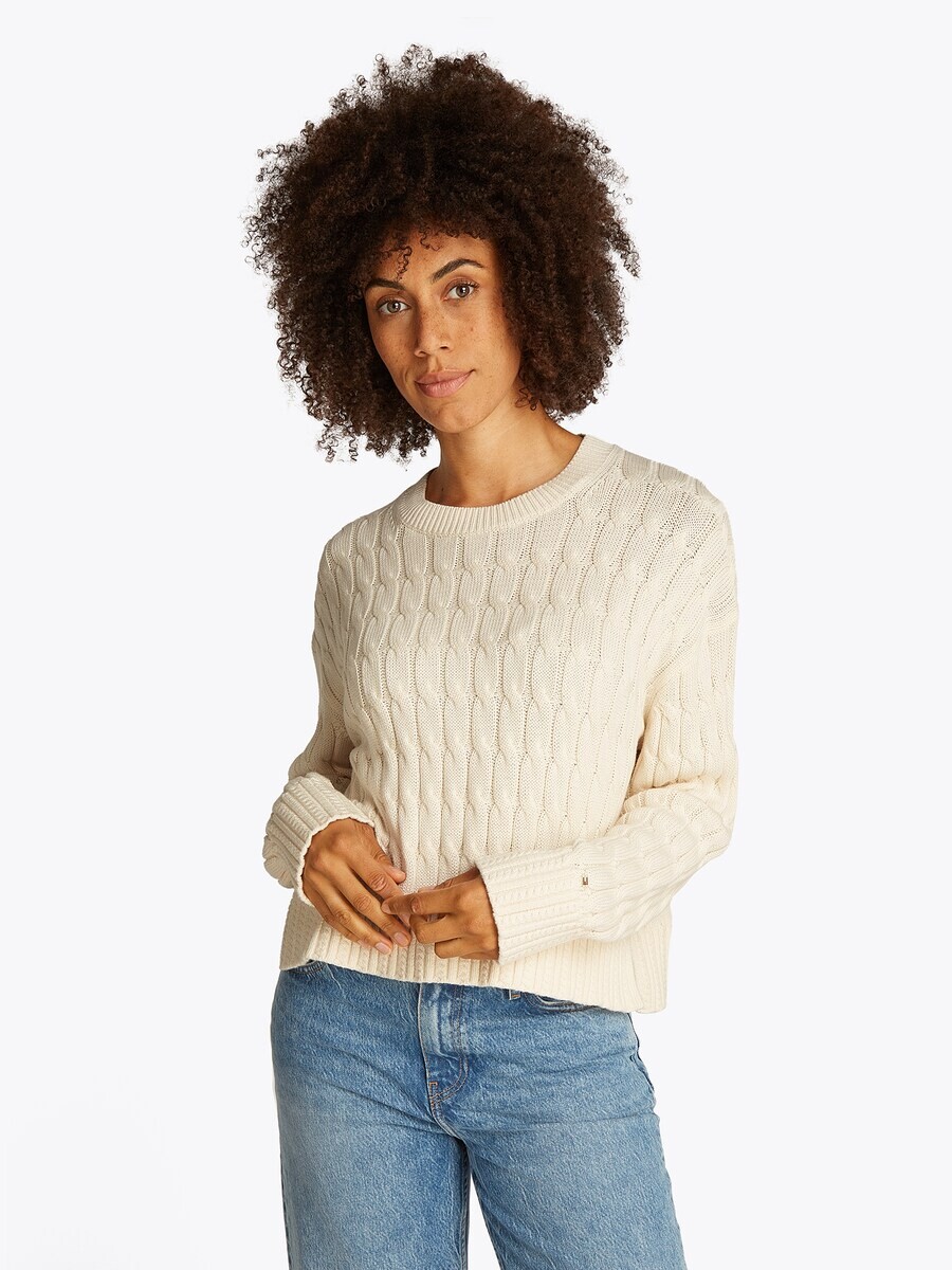 Базовый свитер TOMMY HILFIGER Sweater, цвет light yellow — фото 2