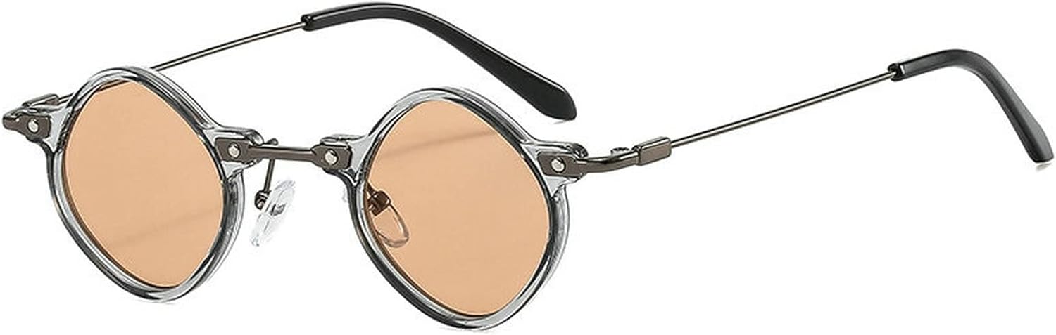 

Солнцезащитные очки COTIA Retro Polygon Small Square для женщин, модные, с прозрачными линзами цвета океана, защита от УФ-излучения UV400, для мужчин, в стиле панк, Champagne