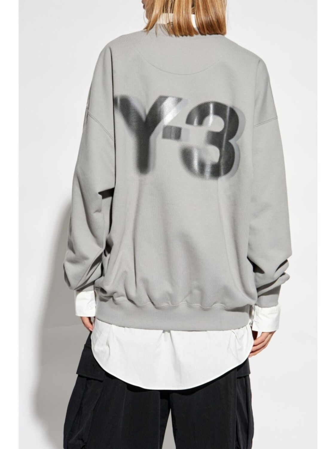 Y-3 толстовка с круглым вырезом и логотипом, серый — фото 4