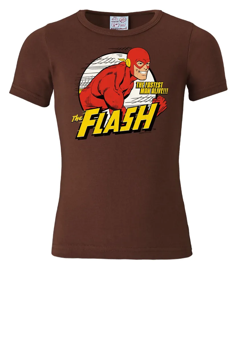 Футболка Logoshirt "Самый быстрый человек на свете" с классным принтом супергероя, коричневый — фото 3