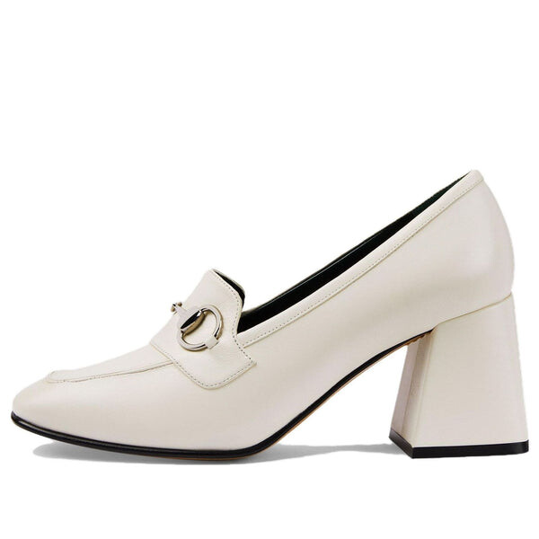 Кроссовки horsebit pump 'off white leather' Gucci, белый
