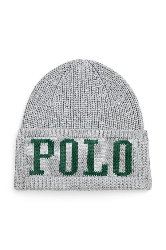 

Детская хлопковая шапка Polo Ralph Lauren, серый