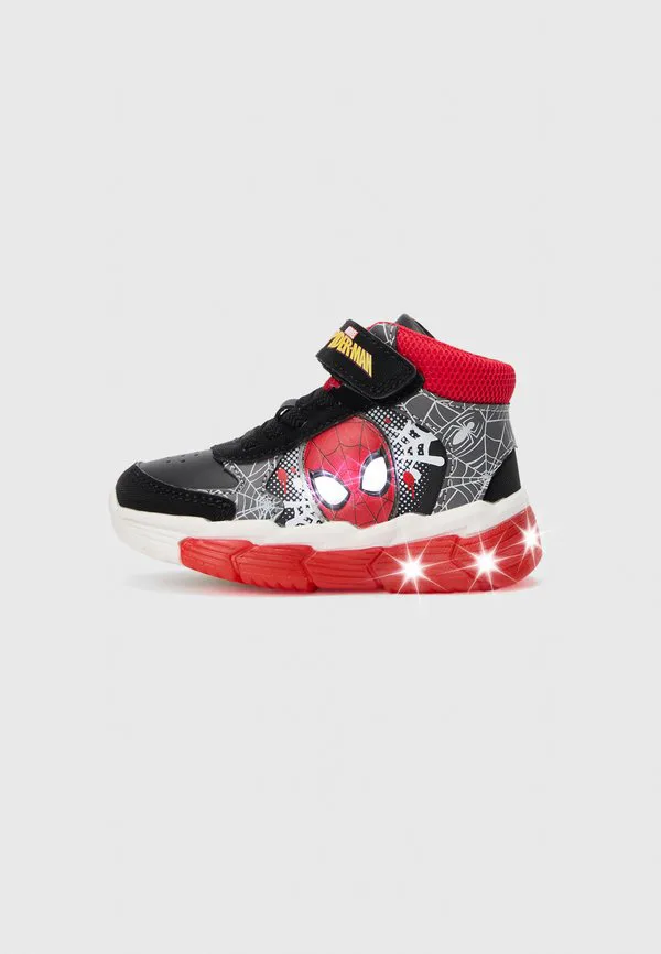 Кроссовки с мигающей подошвой в стиле человека-паука Friboo, Black/Red