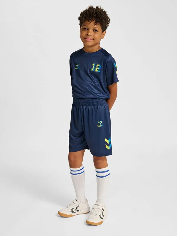 Футболка hummel hmlshimmer с коротким рукавом, с принтом Hummel, Dress Blues Limeade