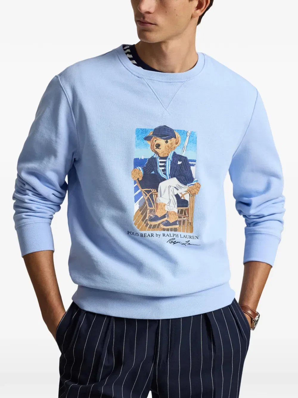 Толстовка с принтом медведя Polo Ralph Lauren, синий — фото 3