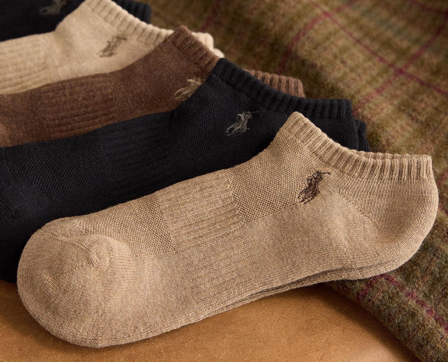 POLO RALPH LAUREN Мужские спортивные низкие хлопковые носки (6 пар), Denim — фото 4