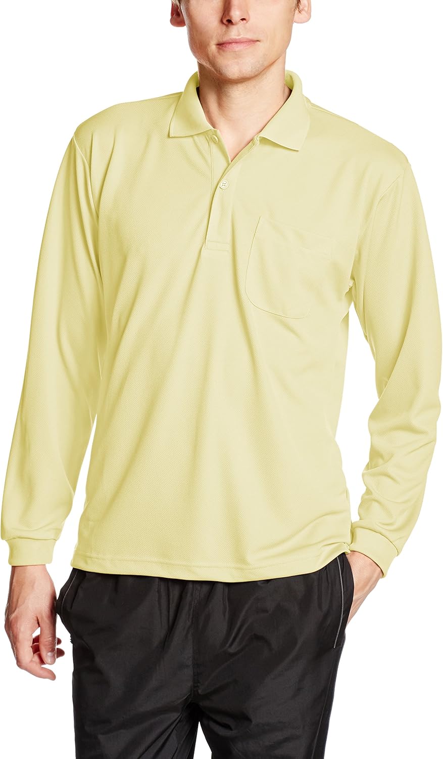 

Футболка-поло с длинными рукавами и карманом Glimmer 00335-ALP Dry 4.4 унции, светло-желтый