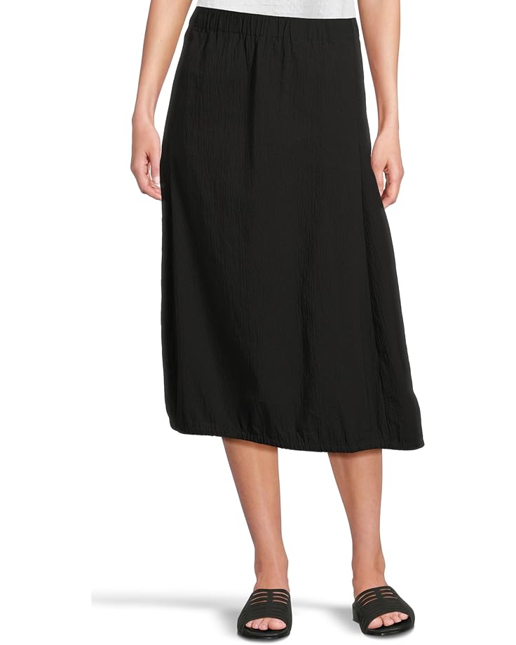 

Юбка Eileen Fisher Organic Cotton Pucker Calf Length Lantern Skirt, черный