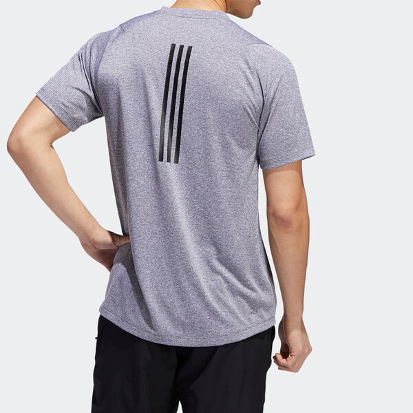Футболка sports round neck short sleeve white purple Adidas, белый — фото 3