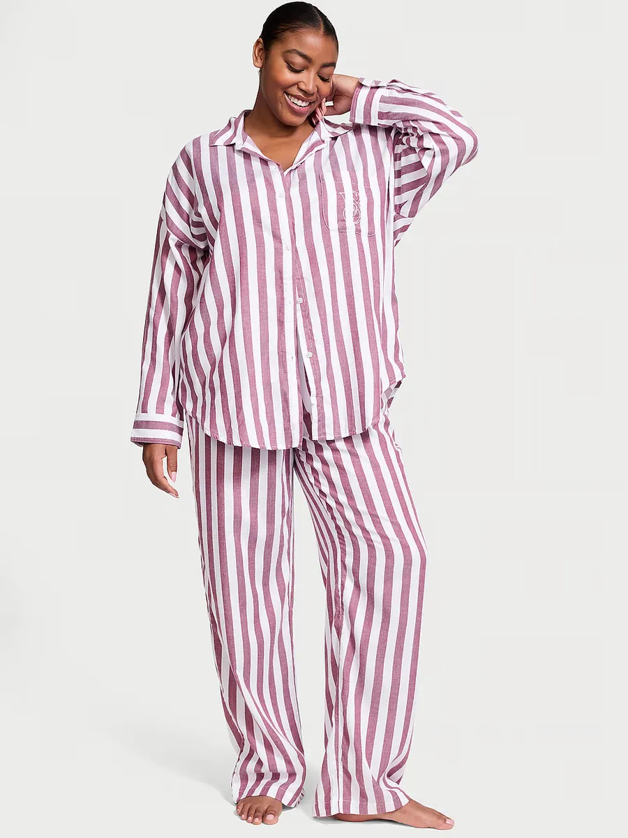 

Длинный пижамный комплект из модала и хлопка Victoria'S Secret, розовый