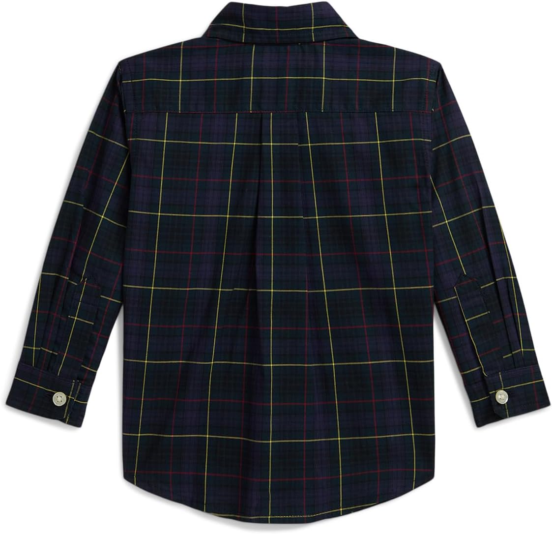 Рубашка из хлопкового поплина в клетку Polo Ralph Lauren Kids, Navy Gold Multicolor — фото 2