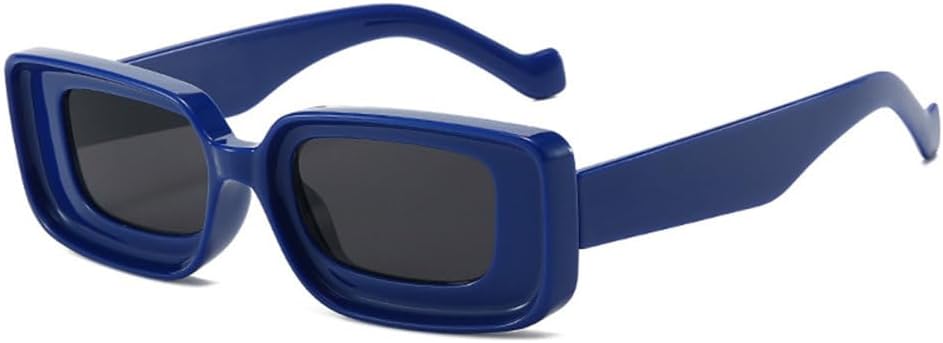 

Популярные модные прямоугольные солнцезащитные очки для женщин в стиле ретро, ​​конфетные цвета, маленькая оправа, трендовые красные и желтые оттенки MTZJH, Blue Black