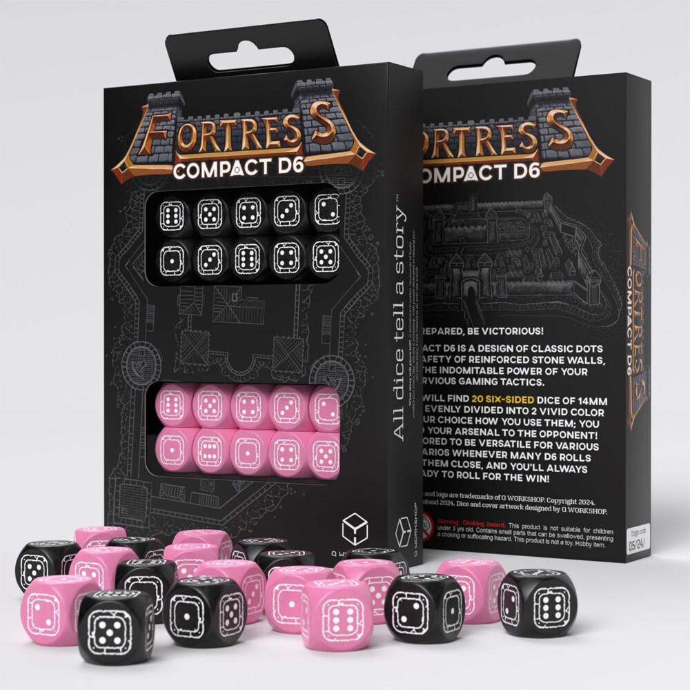 

Аксессуары Q-Workshop Fortress Compact d6 Set: Black & Pink (20)