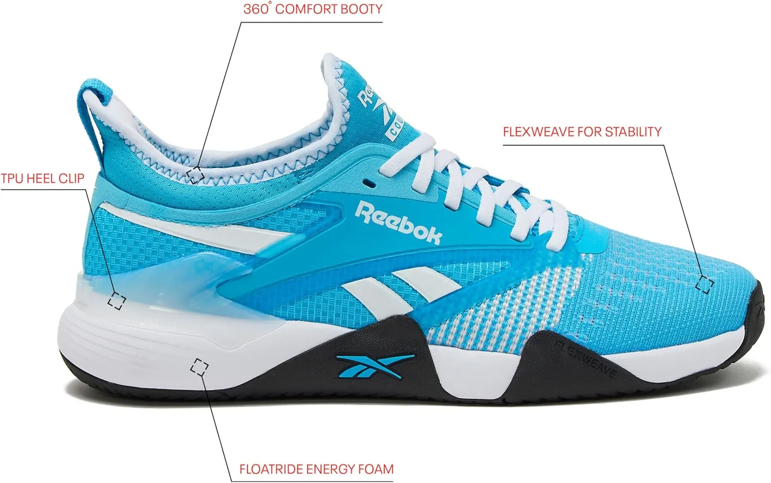 Универсальные кроссовки для нано-корта Reebok, белый — фото 2
