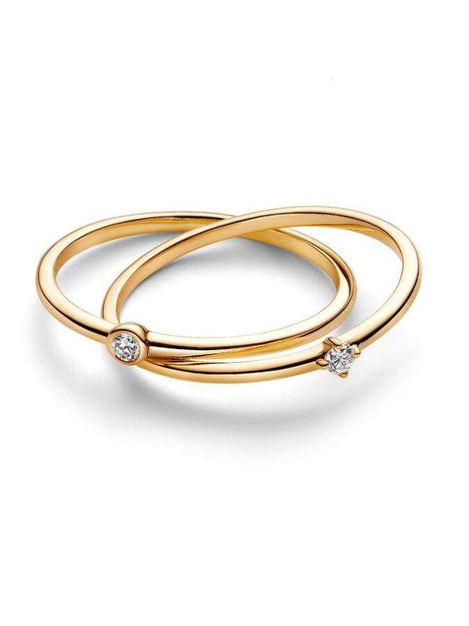 

Кольцо Pandora Era Lab-Grown Diamond Crossover Ring, золото