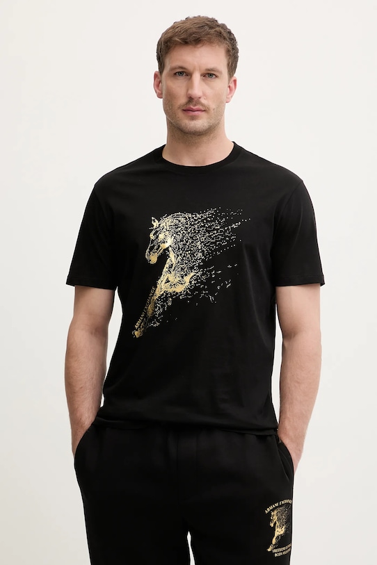 

Хлопковая футболка Armani Exchange, черный