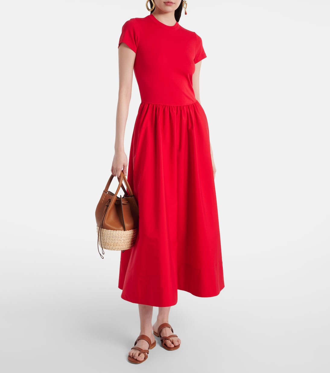 Хлопковое платье-футболка Polo Ralph Lauren, красный — фото 2