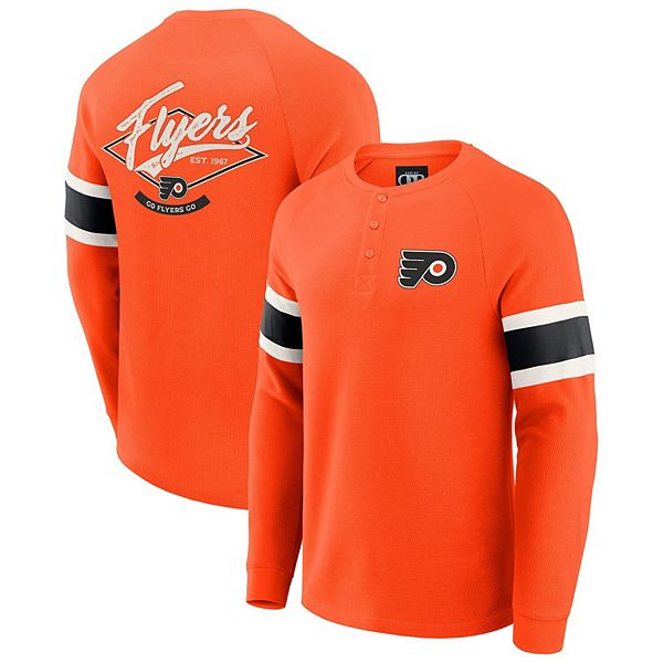 

Мужская оранжевая футболка henley с длинным рукавом raglan philadelphia flyers waffle-knit Darius Rucker Collection By Fanatics