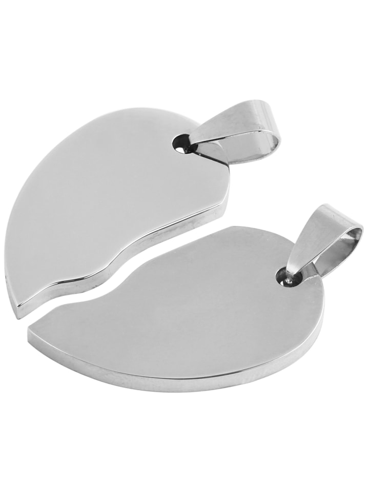 

Adeliás Кулон унисекс - кулон в форме сердца с гравировкой, изготовленный из нержавеющей стали серебристого цвета