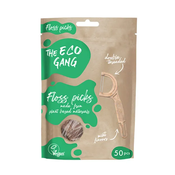 

Зубная нить на растительной основе Floss Pick Menta The Eco Gang, 50 UD