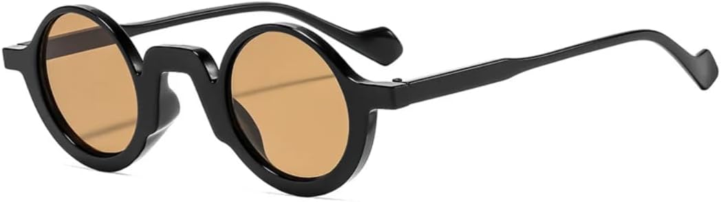 

Солнцезащитные очки для мужчин и женщин - защита UV400 - маленькие круглые, в стиле панк, сине-зеленые с леопардовым принтом, для занятий спортом на открытом воздухе и вождения DSVIGF, Black Tea