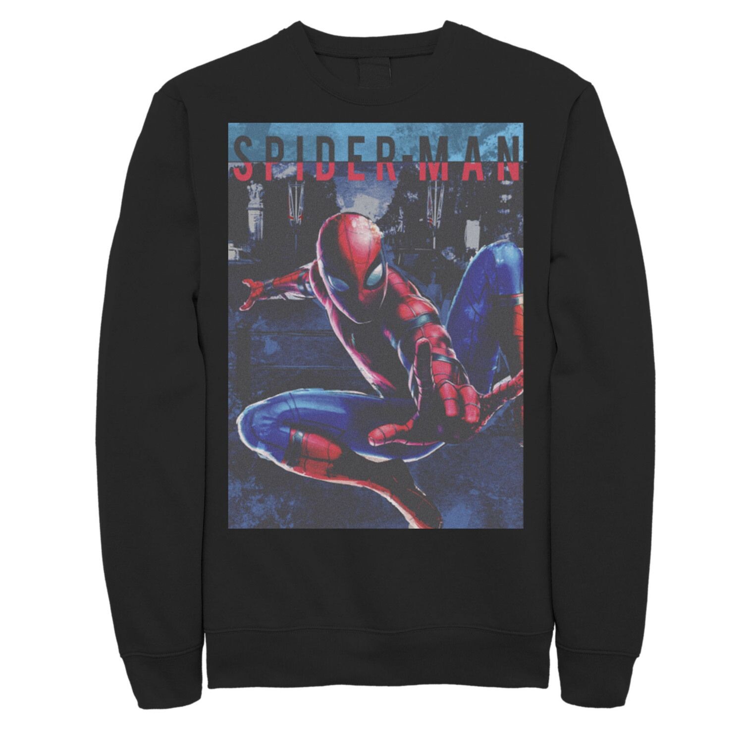

Мужской свитшот с плакатом Swinging City Marvel Spider-Man Licensed Character