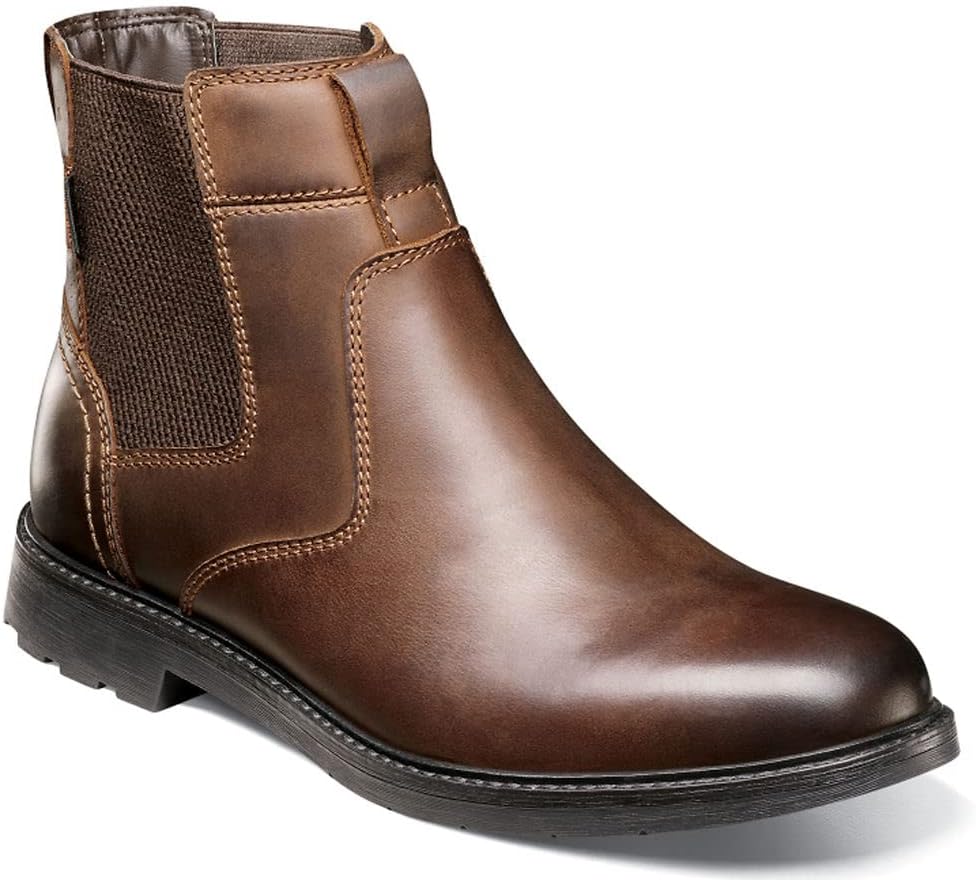 

Мужские кожаные ботинки Nunn Bush 1912 Plain Toe Chelsea с защитой Scotchgard, коричневый