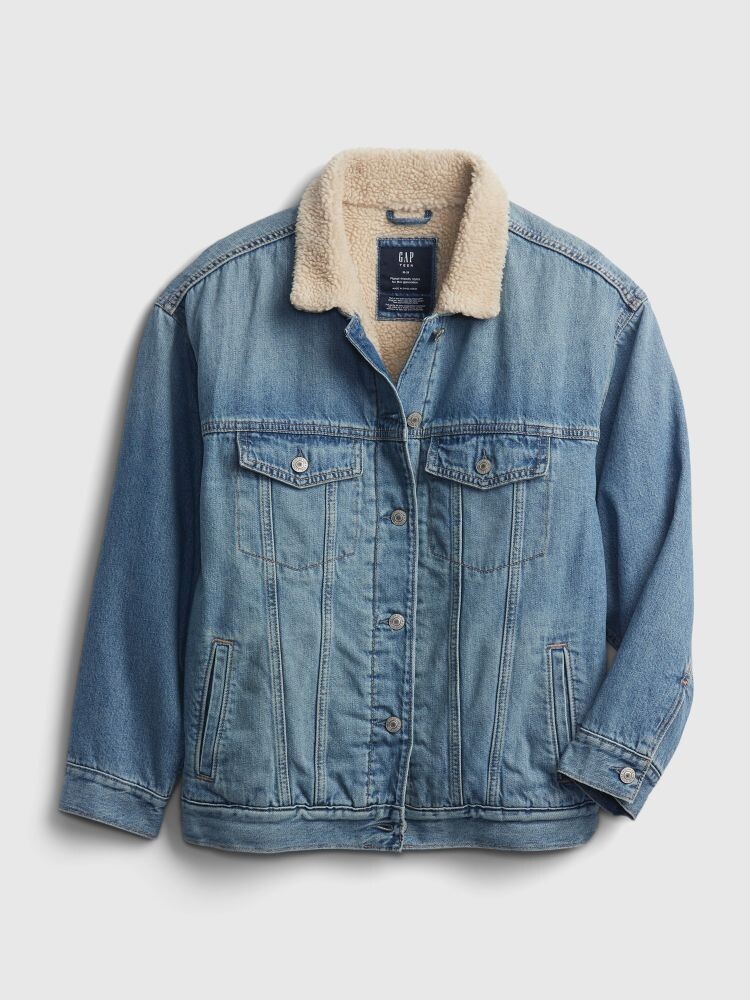 

Детская утепленная джинсовая куртка Gap, синий