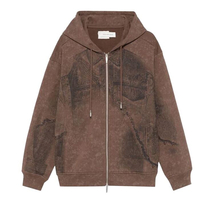 

Худи Feng Chen Wang Deconstruction Printed Hoodie Brown, коричневый