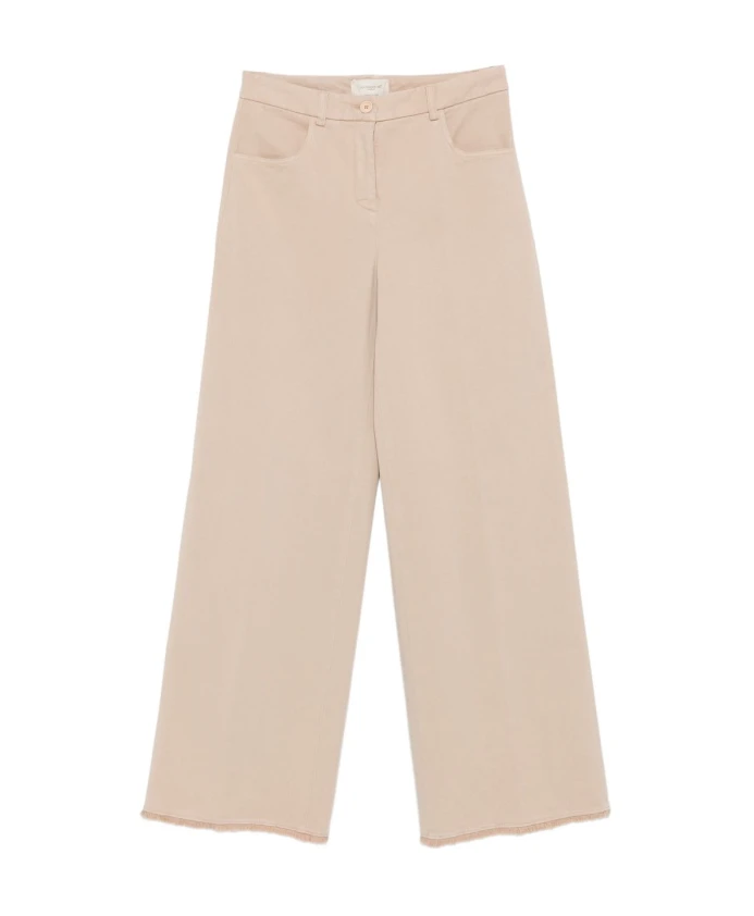 

Бежевые брюки с бахромой по низу и карманами. Via Masini 80, бежевый