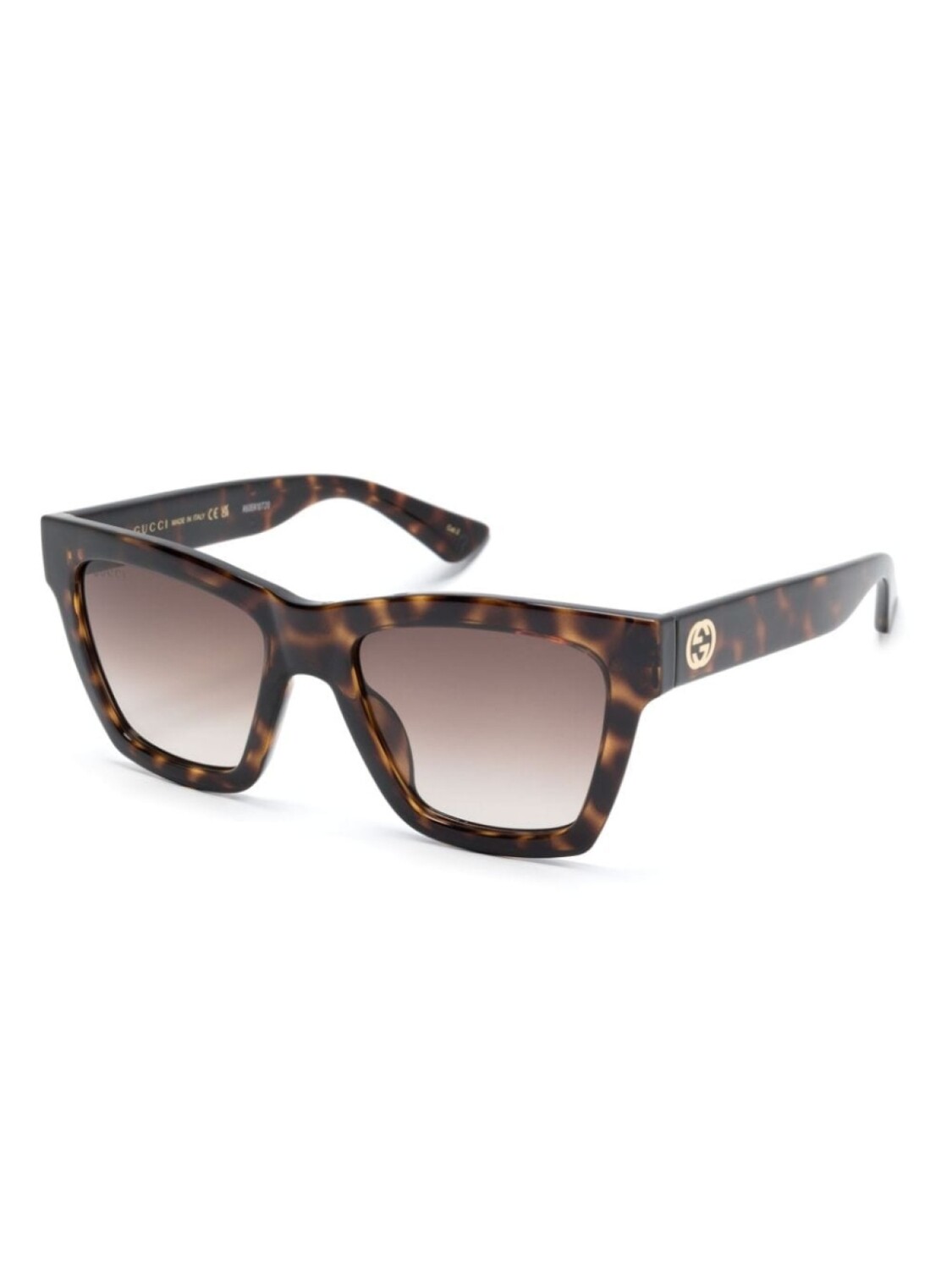 Gucci Eyewear солнцезащитные очки в квадратной оправе черепахового цвета, коричневый — фото 2