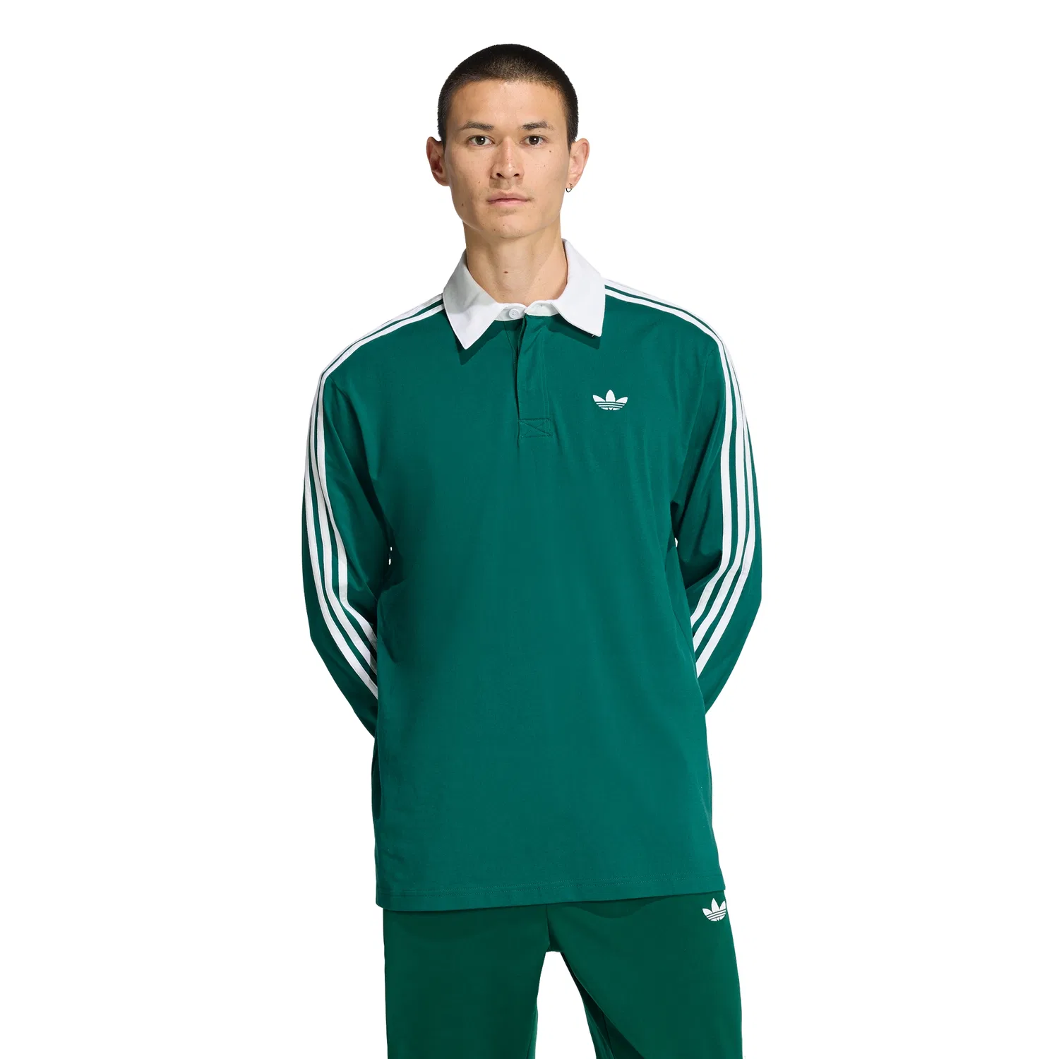 Мужское поло с длинным рукавом и тремя полосками от Adidas — фото 4