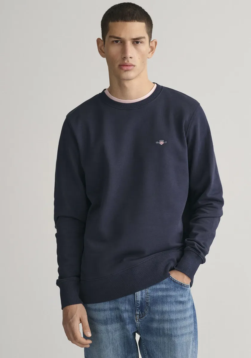 

Толстовка Gant "REG SHIELD C-NECK SWEAT" с вышитым логотипом на груди, синий