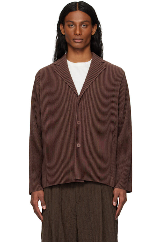 

Коричневый внешний сетчатый блейзер HOMME PLISSÉ ISSEY MIYAKE