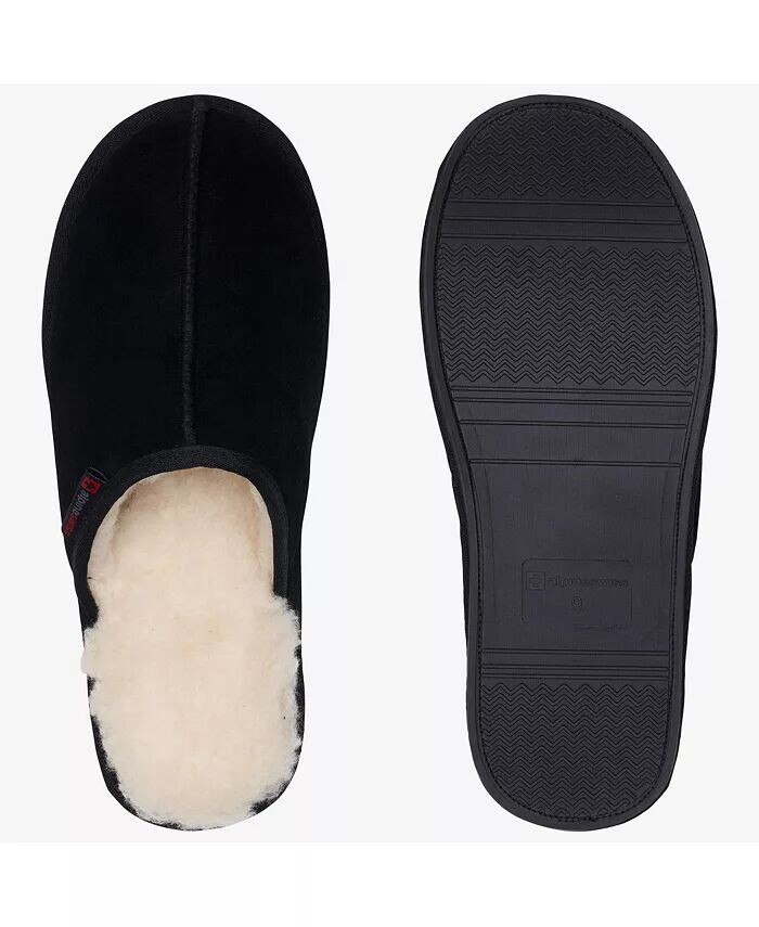 Мужские тапочки из микрозамши с эффектом памяти и потертостями Comfort Slip On Shoes Alpine Swiss, черный — фото 4