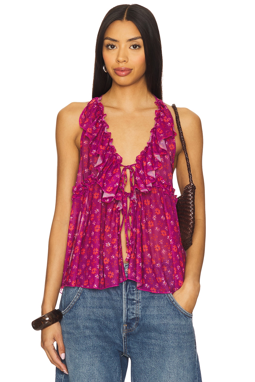 

Вязаный топ Free People, dragonfruit combo