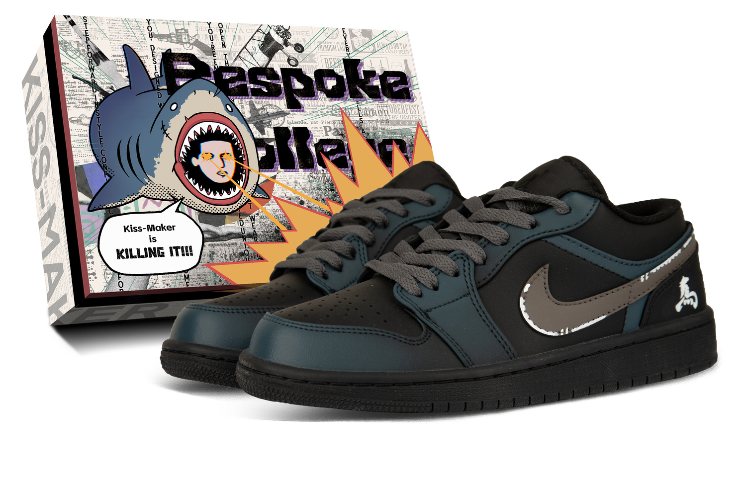 

Air 1 устойчивые к истиранию дышащие низкие винтажные баскетбольные кроссовки Unisex Jordan, черный