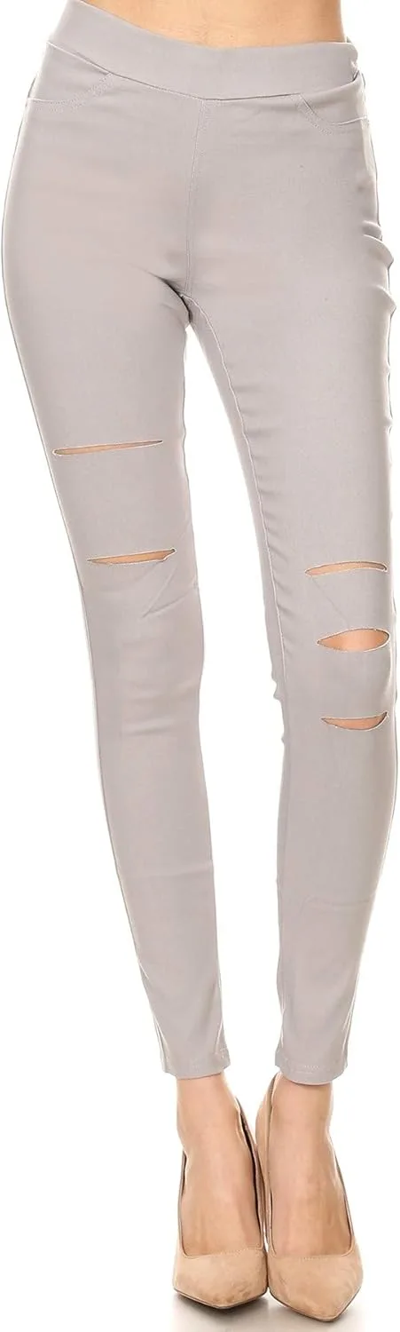 

Jvini женские джинсы-леггинсы с эффектом потертости, Reg-Plus Size